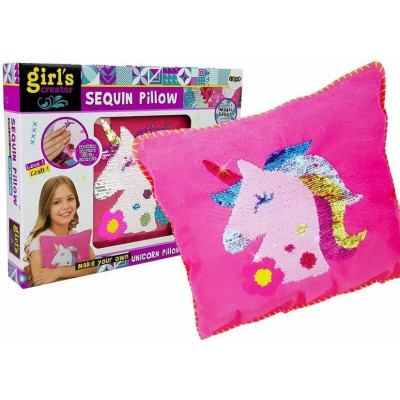 Set de confecționat perne Unicorn - roz - 30 x 30 cm foto