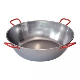 Tigaie paella adanca din otel lustruit, cu 4 manere, 65 cm Handy KitchenServ, Perfect Home
