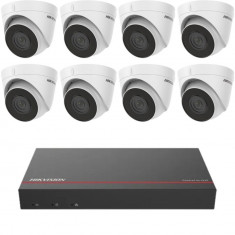 Sistem supraveghere Hikvision 8 camere IP 2MP IR 30M NVR 8 canale PoE SSD 1TB preinstalat SafetyGuard Surveillance