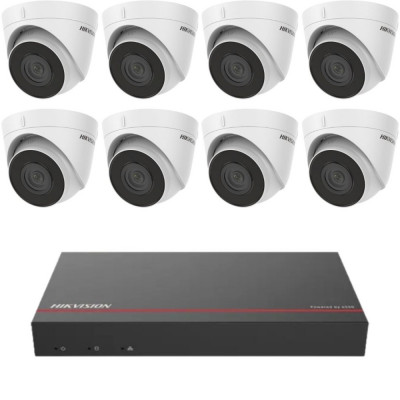 Sistem supraveghere Hikvision 8 camere IP 2MP IR 30M NVR 8 canale PoE SSD 1TB preinstalat SafetyGuard Surveillance foto