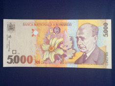 Bancnote Romania - 5000 lei 1998 - seria B.1063196 (starea care se vede) foto
