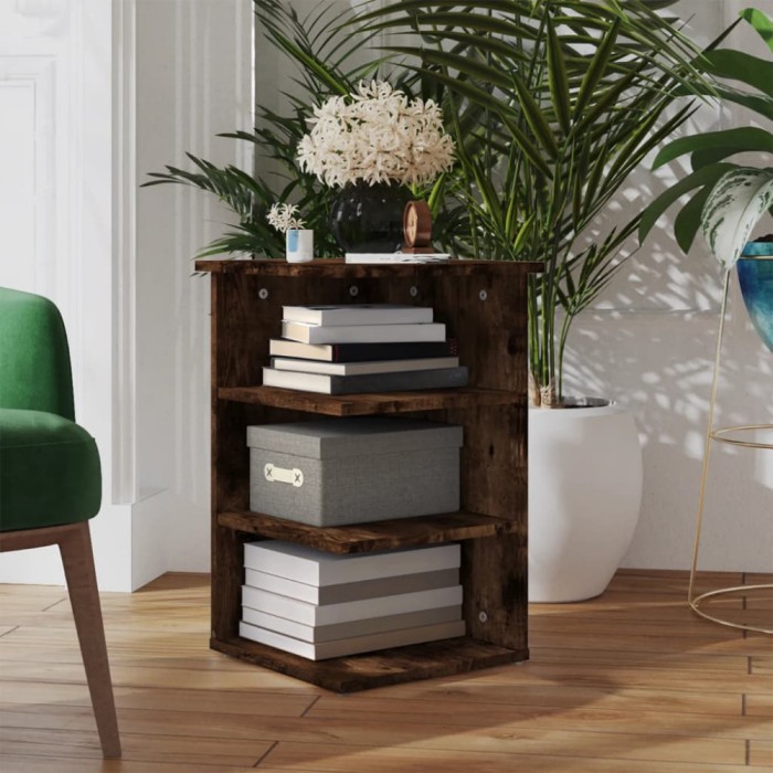 Gossi dulap lateral, stejar fumuriu, 35x35x55 cm, lemn prelucrat