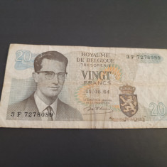 Bancnota 20 Francs 1964 Belgia