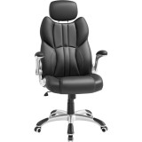 SONGMICS Scaun de birou ergonomic cu brate rabatabile, reglabil pe inaltime, suport cap ajustabil, 70x70x137 cm, negru Household NewTrend