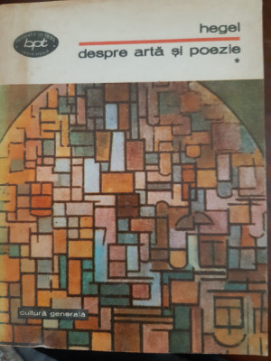 Despre arta si poezie vol. 1-2 Hegel 1979 foto