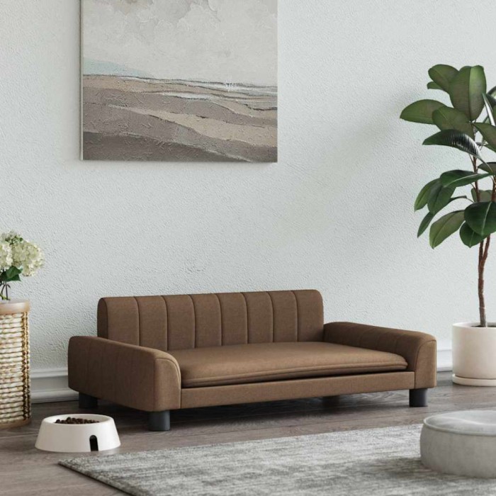 Pat de c&acirc;ini, maro, 90x53x30 cm, material textil