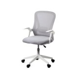 Scaun birou egonomic OFF 433, mesh, inaltime ajustabila, baza polipropilena, suport lombar, cotiere rabatabile, 90 kg, gri