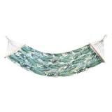 Hamac Dublu Ecru cu Frunze Tropicale &ndash; Relaxare &icirc;n Exterior, CMCLASS