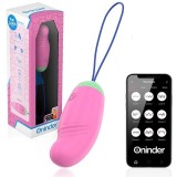 Ou vibrator ONINDER Love Pleasure Fun Colors, control prin aplicație, cu funcție de rotație 360&deg;, din silicon, roz deschis