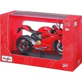 MAISTO MOTOCICLETA METALICA CU STAND DUCATI 1199 PANIGALE SCARA 1 LA 12