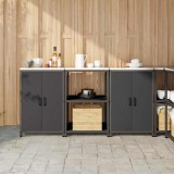 Cumpara ieftin Set de depozitare pentru bucătărie 3 pcs Negru 180 x 50 x 92 cm
