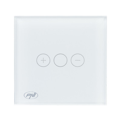 Intrerupator simplu cu touch si dimmer PNI SafeHome DIM101, 1X700W, Live Wire, fara nul, sticla foto