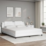 vidaXL Cadru de pat fără saltea, Zadar, alb, 180x200 cm, piele ecologică 3208199