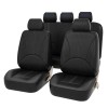 Set 11 Huse Scaune Auto Universale Piele Ecologica Neagra AVEX - Protectie Interior, Confort Ortopedic, Montaj Facil