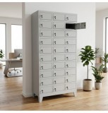 Vestiar Dulap metalic Premium Asamblat pentru valori cu 30 compartimente si picioare, 900x500x1920 mm (LxlxH), PLUS