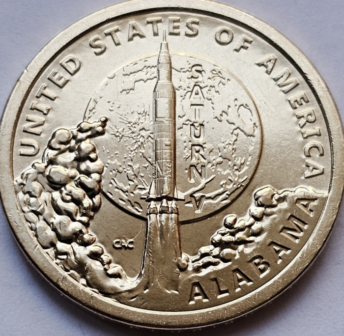 1 Dollar 2024 USA, Alabama, Saturn V rocket, American Innovation, unc, lit. P/D