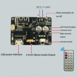 Modul bluetooth 3 cu JACK 3.5 mm DC 3.7-24V, Oem