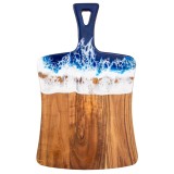 Tocator Ocean Wave, lemn Acacia, Rasina Epoxidica Lucrat Manual, SELERIS&reg;, Taiat/Servit, Dreptunghic