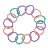 Set Elastice Păr, Multicolor, 14 Bucăți, Oem