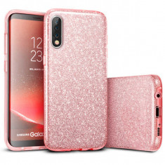 Husa Samsung Galaxy A70 2019 Sclipici TPU Carcasa Spate Roz Glitter foto