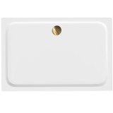 Cada pentru dus din acril Rea Belmond White 90x120 Brush Gold