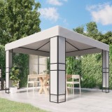 VidaXL Pavilion cu acoperiș dublu, alb, 3 x 3 m