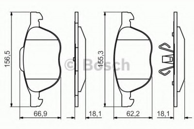 Set placute frana,frana disc VOLVO V50 (MW) (2004 - 2016) BOSCH 0 986 495 215 foto
