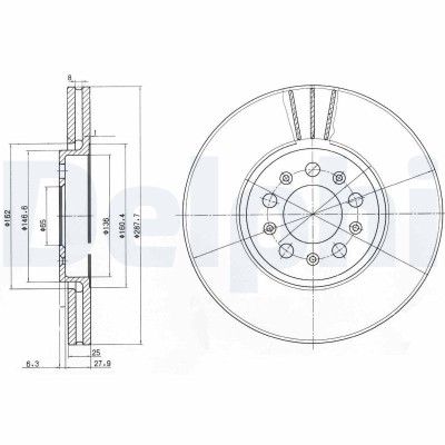DELPHI BG3035C Disc frana foto