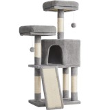 FEANDREA Ansamblu de joaca pisici, tip copac, cu 2 culcusuri si ascunzatoare, 50x35x115 cm, gri deschis Household NewTrend