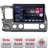Navigatie Honda Civic Sedan 2005-2011 Edotec Kit-044 8 core QLED 2K 16+512 360 Android Waze USB Navigatie Internet Youtube Radio CarStore Technology