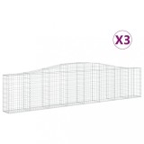 Cumpara ieftin Cosuri gabion arcuite 3 buc, 400x30x80/100 cm, fier galvanizat