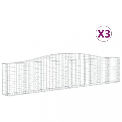 Cosuri gabion arcuite 3 buc, 400x30x80/100 cm, fier galvanizat foto