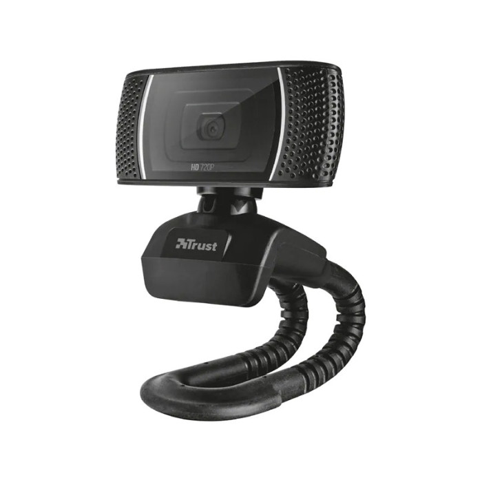 Camera web Trino Trust, HD, 720 p, USB, microfon incorporat, Negru