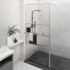 Paravan duș walk-in cu raft crom 80x195 cm sticlă ESG/aluminiu