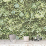 Noordwand Tapet &bdquo;Evergreen Succulent&rdquo;, verde și bej