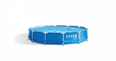 Piscina rotunda 366x76cm cu cadru metalic si filtru de apa Intex (28212NP) foto