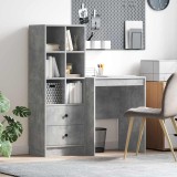 VidaXL Birou cu Stocare Gri din Beton Ingineresc