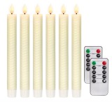 Set 6 lumanari LED tip candela, cu flacara , zdansanta, , alimentate cu baterii, cu telecomanda si temporizator, decor Craciun Halloween