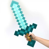 Sabie Minecraft Diamant din Spumă EVA 60cm &ndash; Jucărie Sigură pentru Copii, Cosplay și Petreceri Tematice