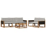 vidaXL Set de canapele de exterior 6 pcs Natural și gri deschis 3381239