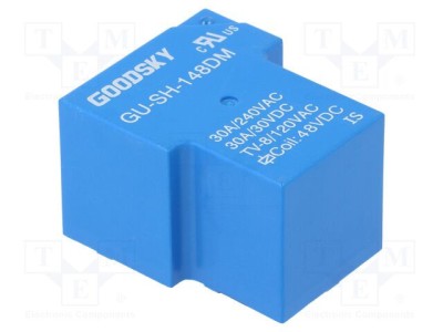 Releu electromagnetic SPST-NO 48VDC 30A GU PCB 930mW GOODSKY foto