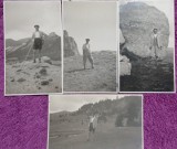 Set de 4 Fotografii, Tatal lui Geo Litarczek, parintele radiologiei romanesti, in excursie pe Caraiman, 1930