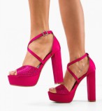 Cumpara ieftin Sandale cu toc Parthen Fuchsia