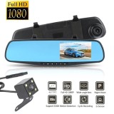 Cumpara ieftin Oglinda retrovizoare cu camera fata si marsarier Full HD 1080P, 12-24V