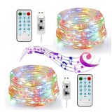 Instalatie craciun, 5 metri, 50 led-uri, multicolor rgb, sincronizare muzica, telecomanda 12 de functii, usb, fir cupru, liniar, interior/exterior, fl, Flippy