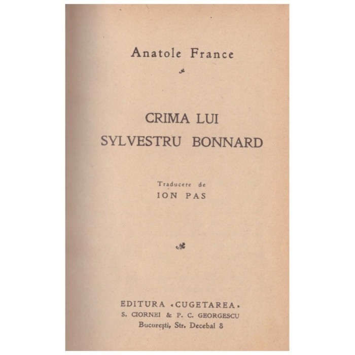 Anatole France - Crima lui Sylvestru Bonnard - 130581