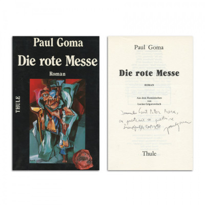 Paul Goma, Die Rote Messe, 1984, cu dedicație către Peter Merk foto