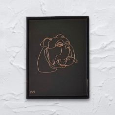 Tablou caine English Bulldog, 18×24 cm