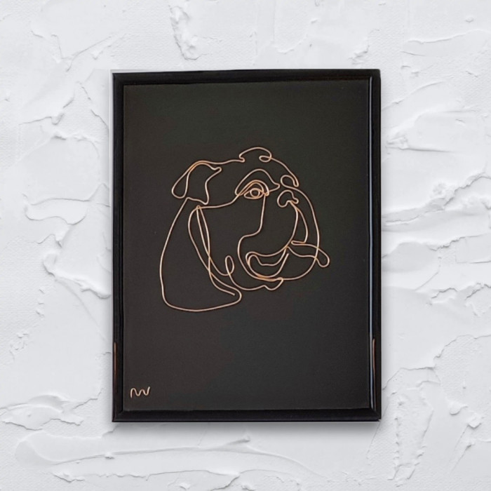 Tablou caine English Bulldog, 18&times;24 cm