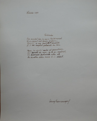 Manuscris de poetul Virgil Carianopol, poezia Lalelele rosii foto